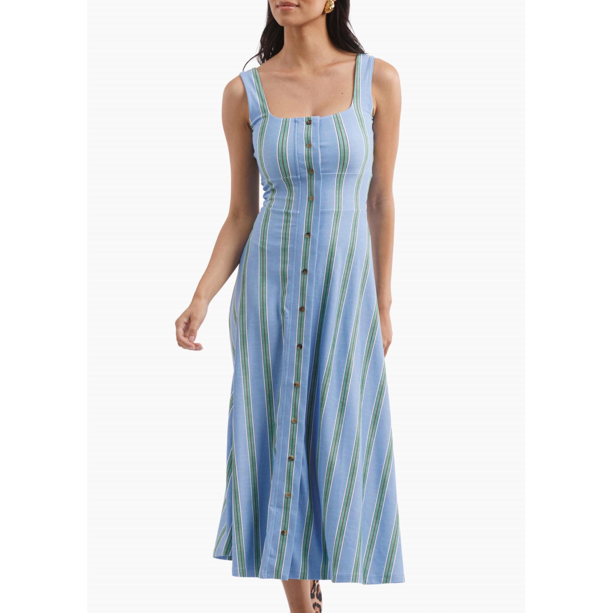 New Smith & Quinn Diana Button Front Dress In Hydrangea Stripe